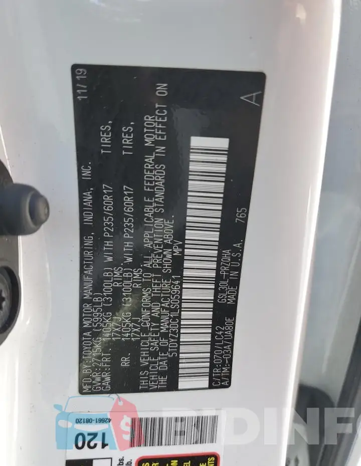 5TDYZ3DC1LS059641 Photo# 13