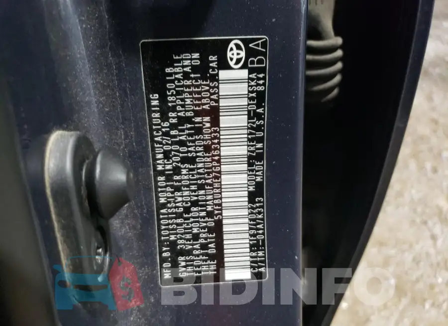 5YFBURHE7GP463433 Photo# 12