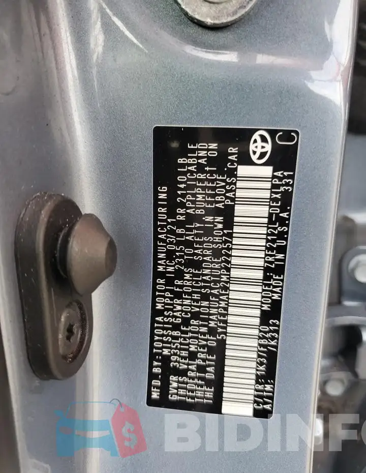 5YFEPMAE2MP222571 Photo# 13