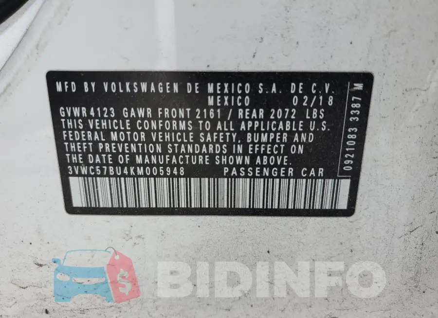 3VWC57BU4KM005948 Photo# 12