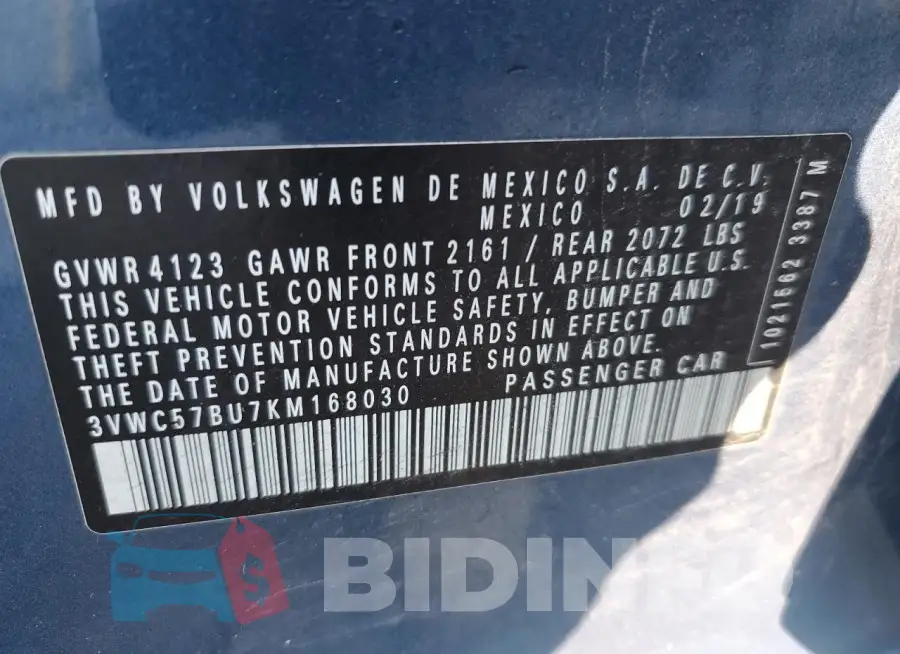 3VWC57BU7KM168030 Photo# 12