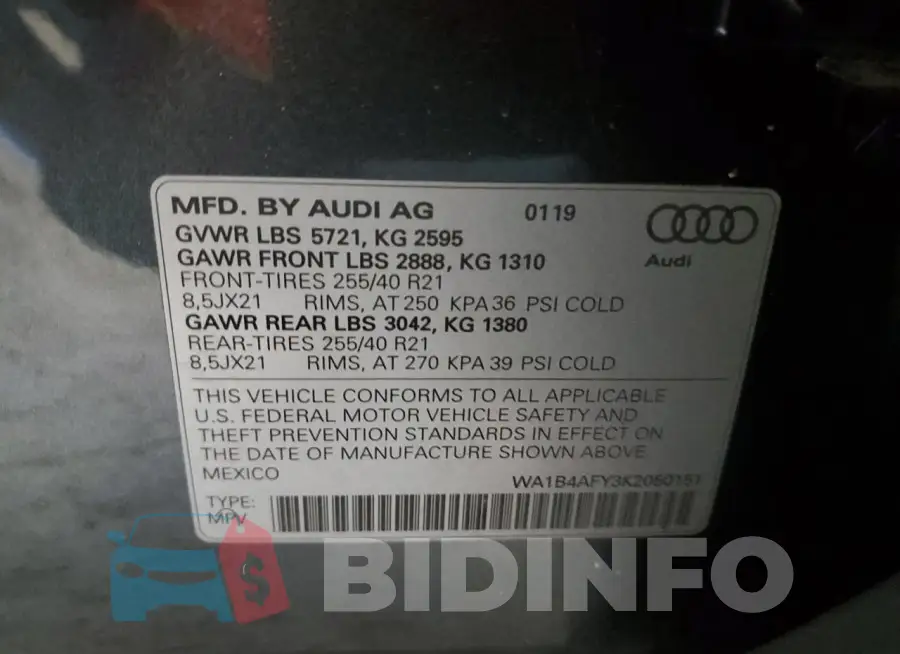 WA1B4AFY3K2050151 Photo# 13