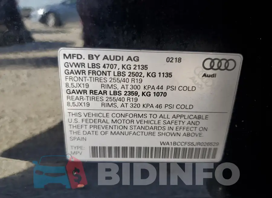 WA1BCCFS5JR026529 Photo# 13
