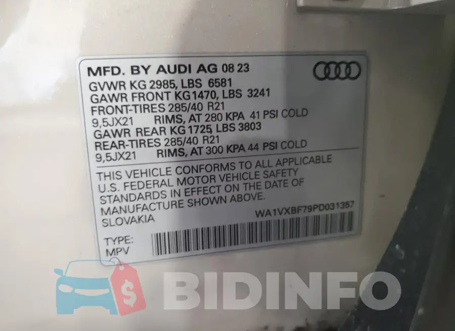 WA1VXBF79PD031357 Photo# 14