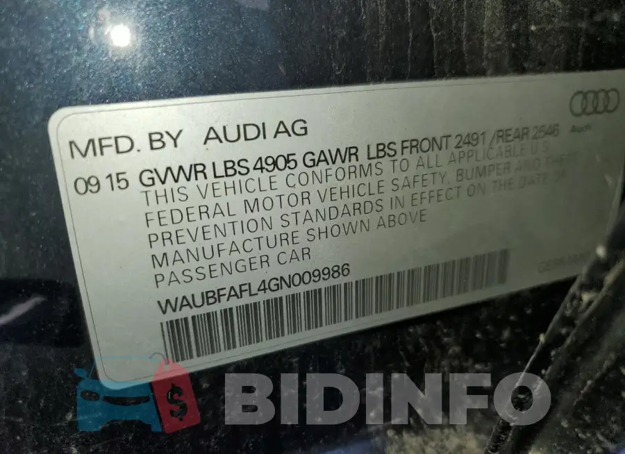 WAUBFAFL4GN009986 Photo# 12