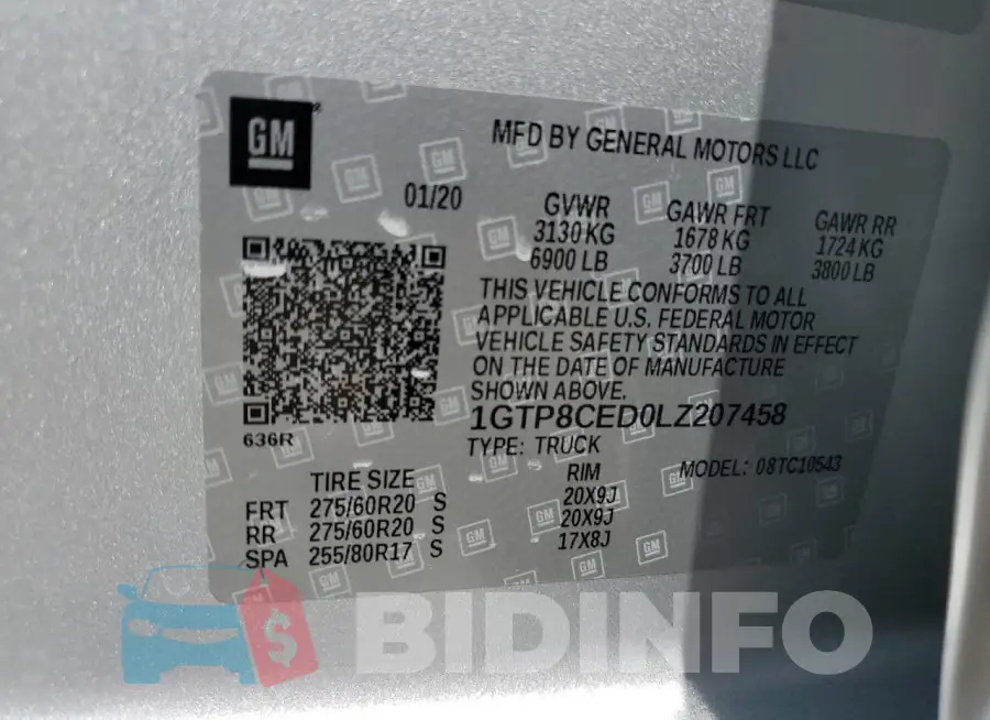 1GTP8CED0LZ207458 Photo# 12