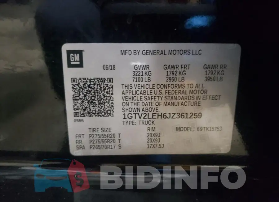 1GTV2LEH6JZ361259 Photo# 12