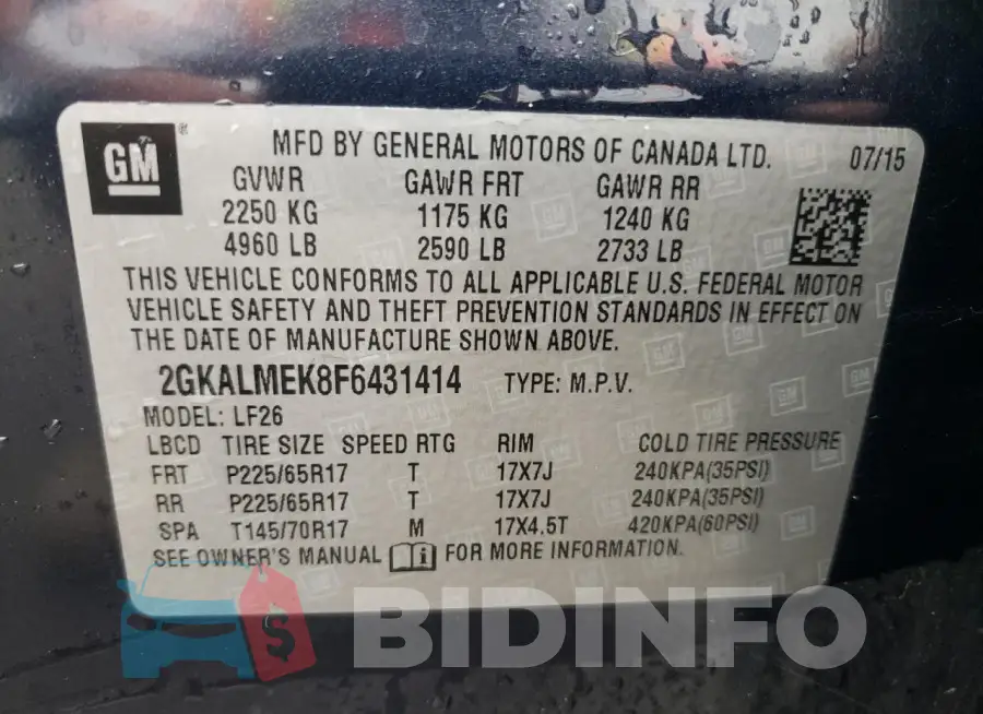 2GKALMEK8F6431414 Photo# 12
