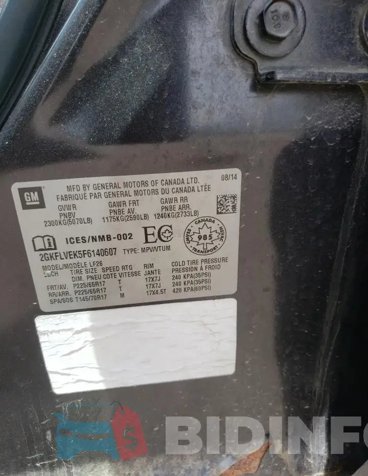 2GKFLVEK5F6140607 Photo# 13