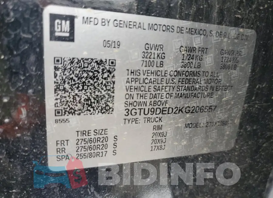 3GTU9DED2KG206557 Photo# 12