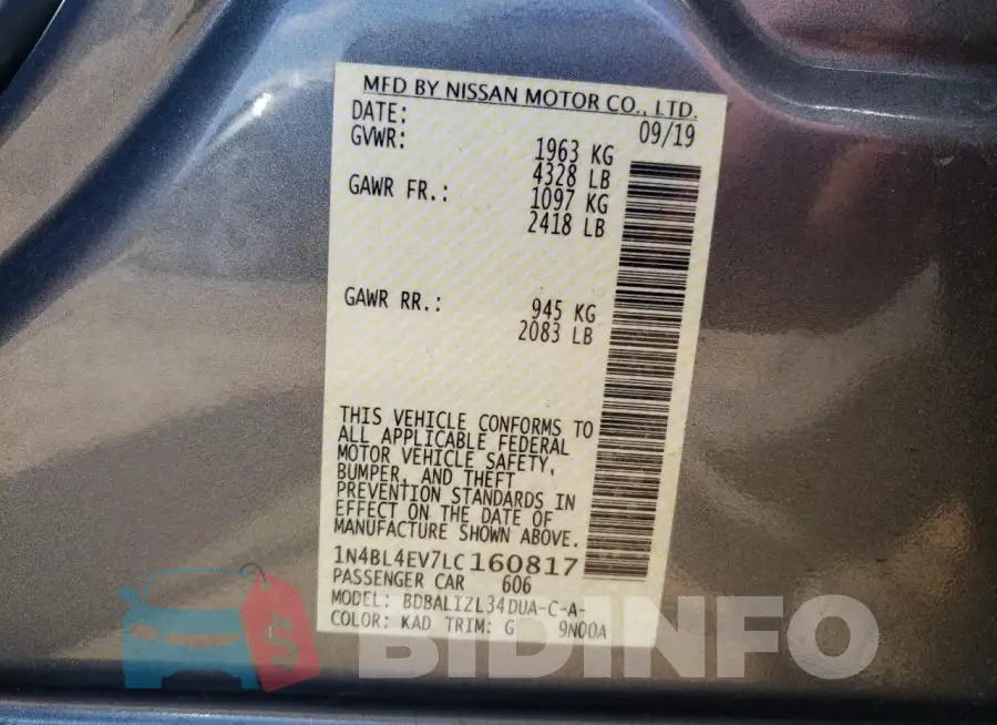 1N4BL4EV7LC160817 Photo# 12