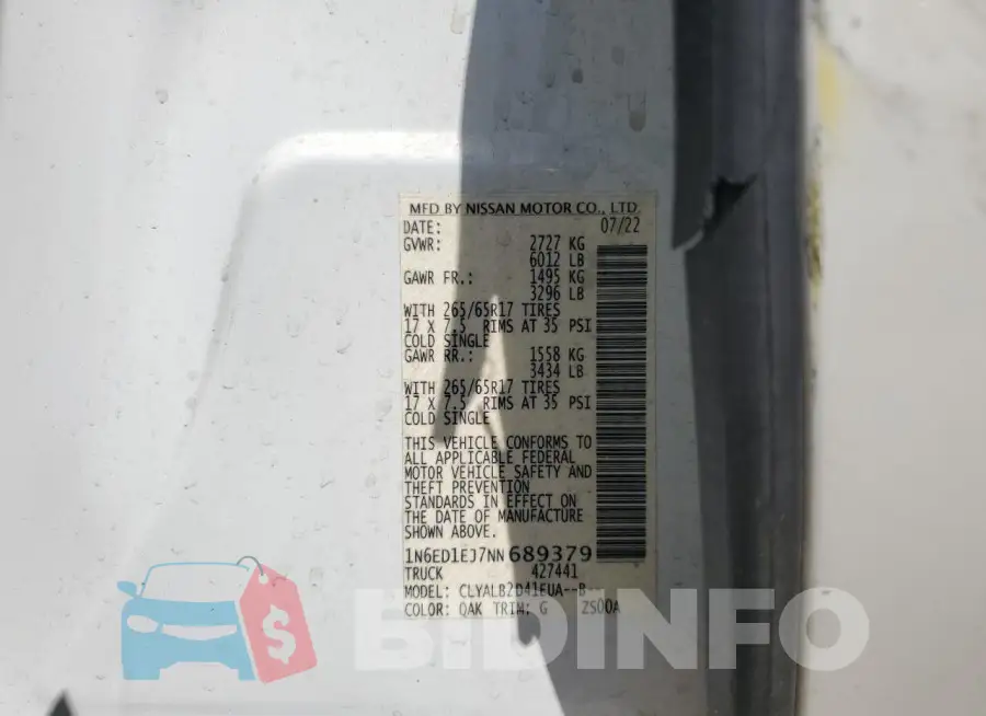 1N6ED1EJ7NN689379 Photo# 12
