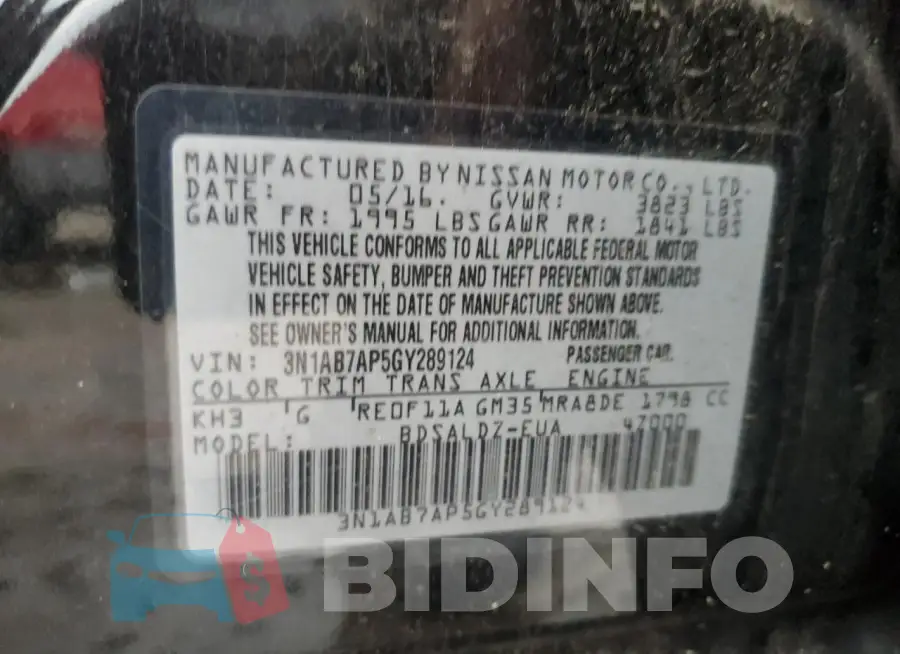 3N1AB7AP5GY289124 Photo# 12
