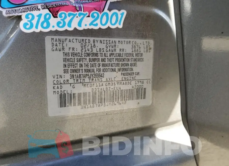 3N1AB7AP5JY269642 Photo# 13