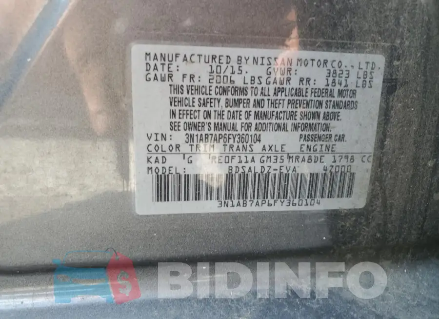 3N1AB7AP6FY360104 Photo# 12