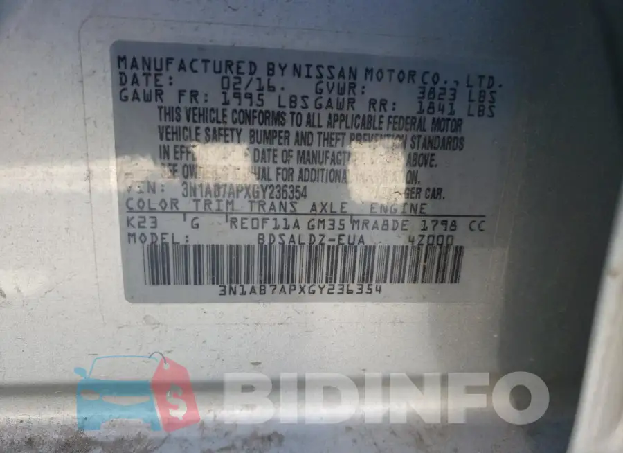 3N1AB7APXGY236354 Photo# 12