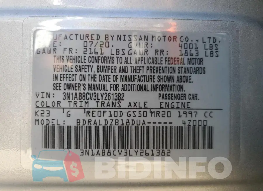 3N1AB8CV3LY261382 Photo# 12