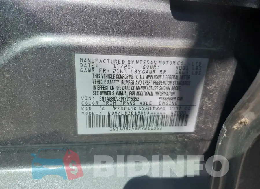 3N1AB8CV8MY216052 Photo# 12