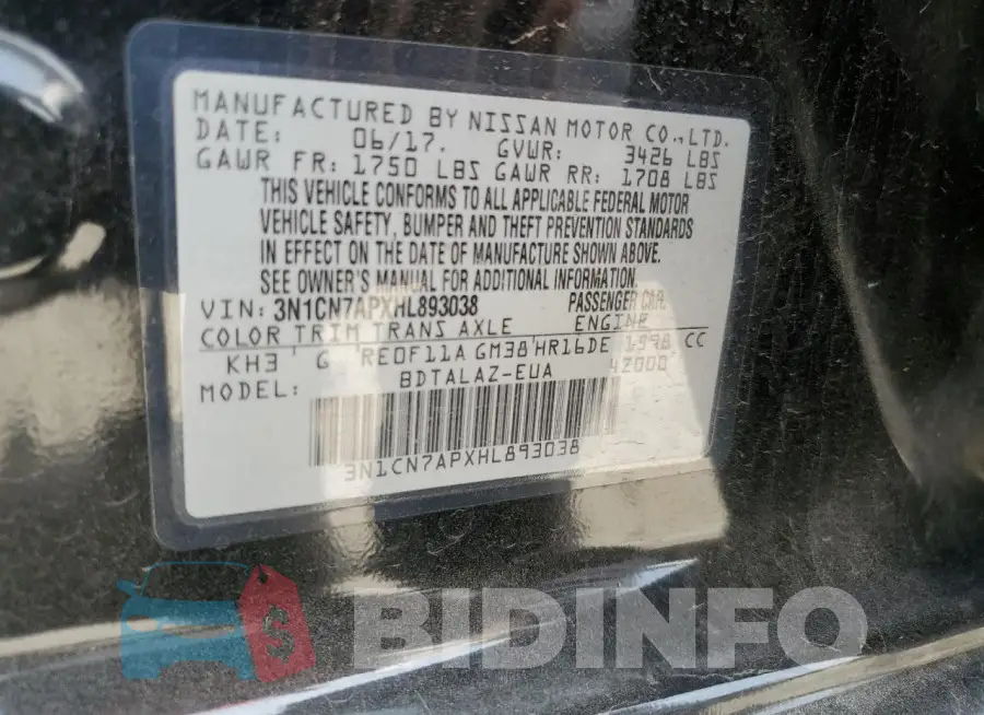 3N1CN7APXHL893038 Photo# 12