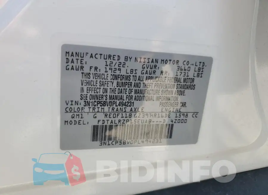 3N1CP5BV0PL494231 Photo# 13