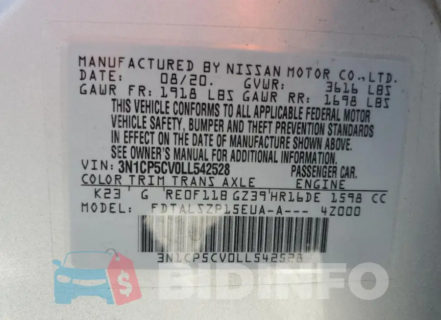 3N1CP5CV0LL542528 Photo# 13