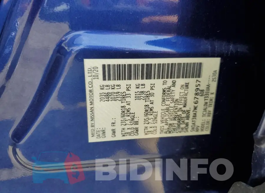 5N1AT3BA7MC678957 Photo# 13