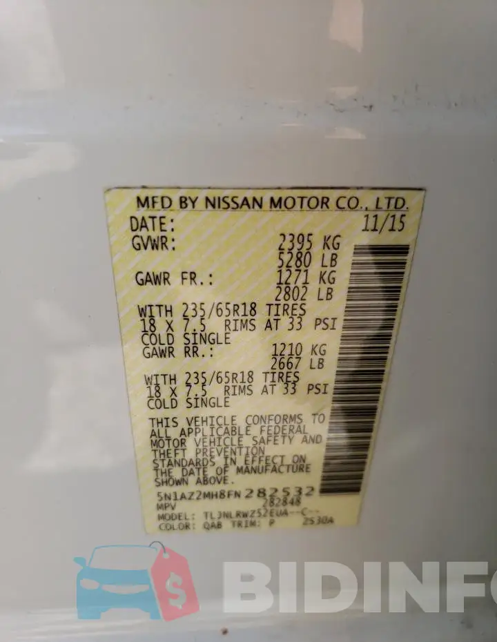 5N1AZ2MH8FN282532 Photo# 13