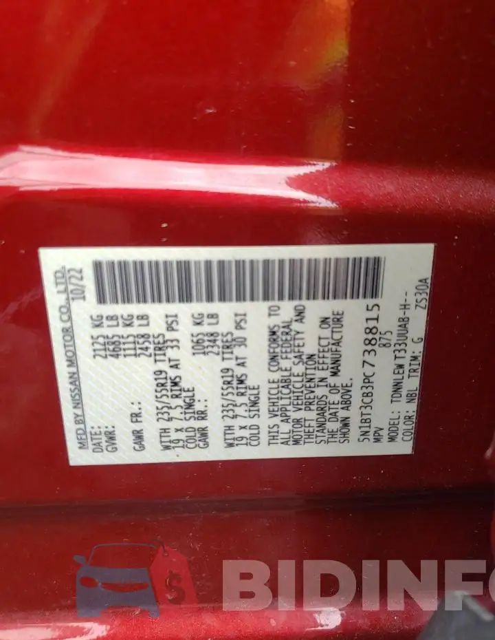 5N1BT3CB3PC738815 Photo# 13