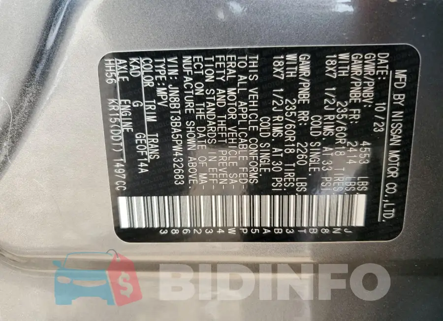 JN8BT3BA5PW432683 Photo# 13