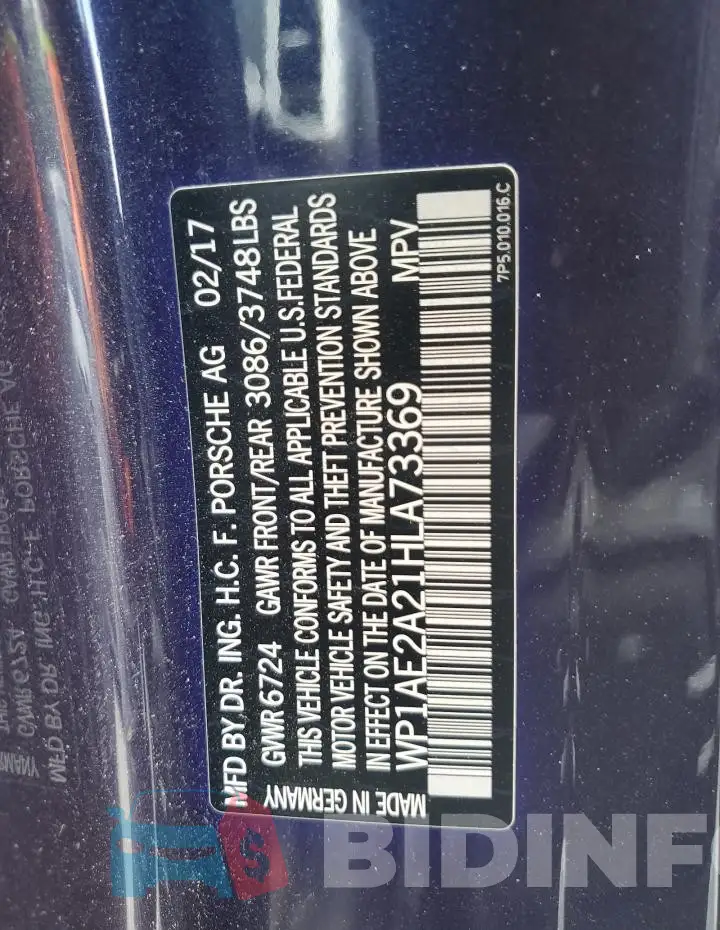 WP1AE2A21HLA73369 Photo# 13
