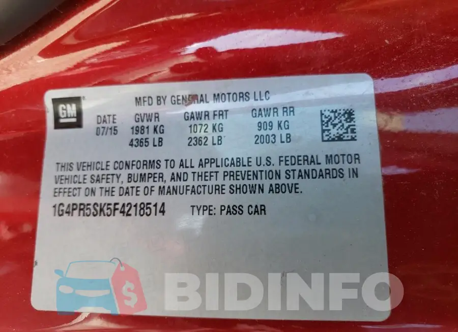 1G4PR5SK5F4218514 Photo# 12