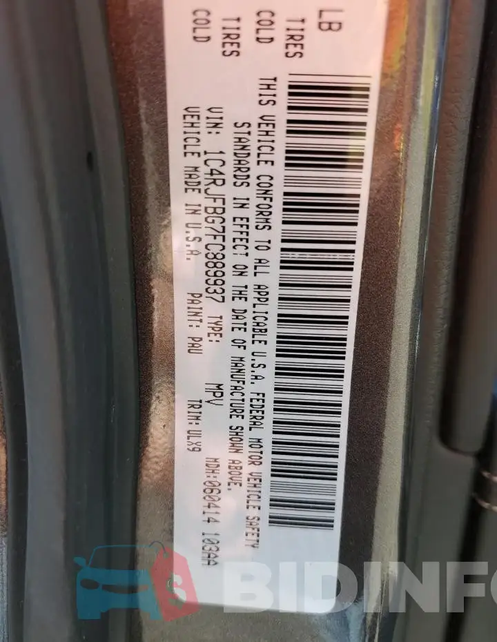 1C4RJFBG7FC889937 Photo# 13