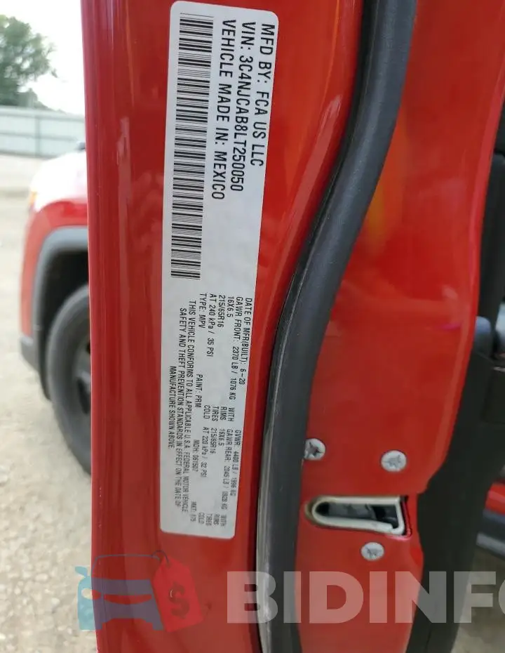 3C4NJCAB8LT250050 Photo# 12