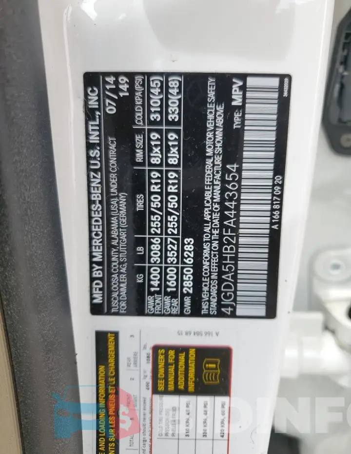 4JGDA5HB2FA443654 Photo# 13