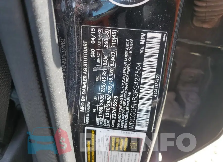 WDCGG5HB3FG427504 Photo# 12