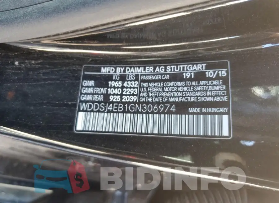 WDDSJ4EB1GN306974 Photo# 12