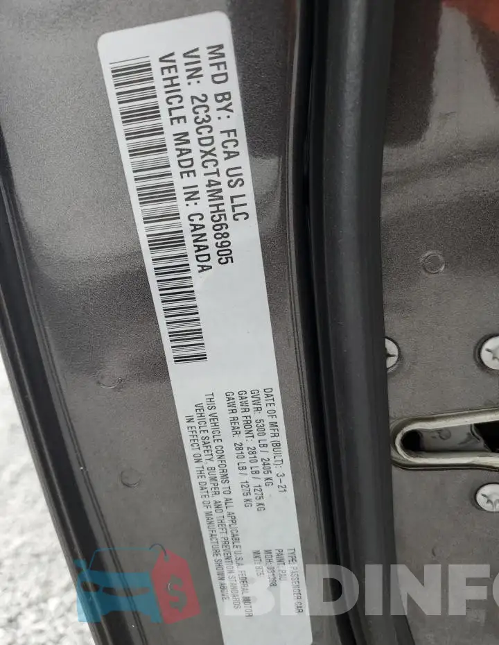 2C3CDXCT4MH568905 Photo# 12