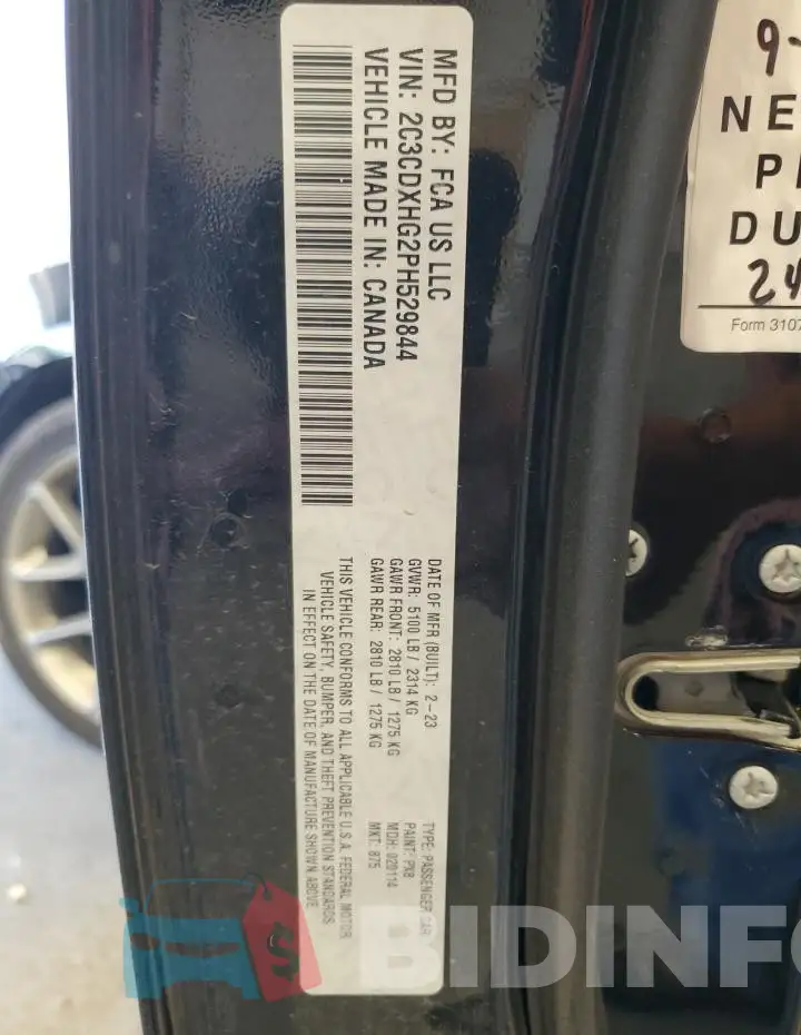 2C3CDXHG2PH529844 Photo# 13