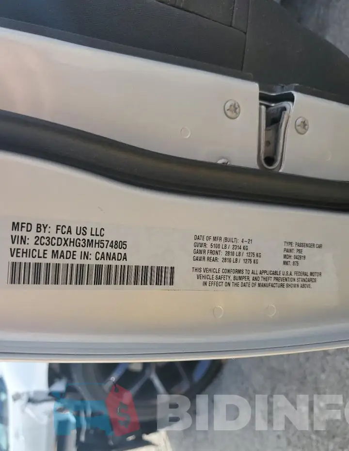 2C3CDXHG3MH574805 Photo# 12