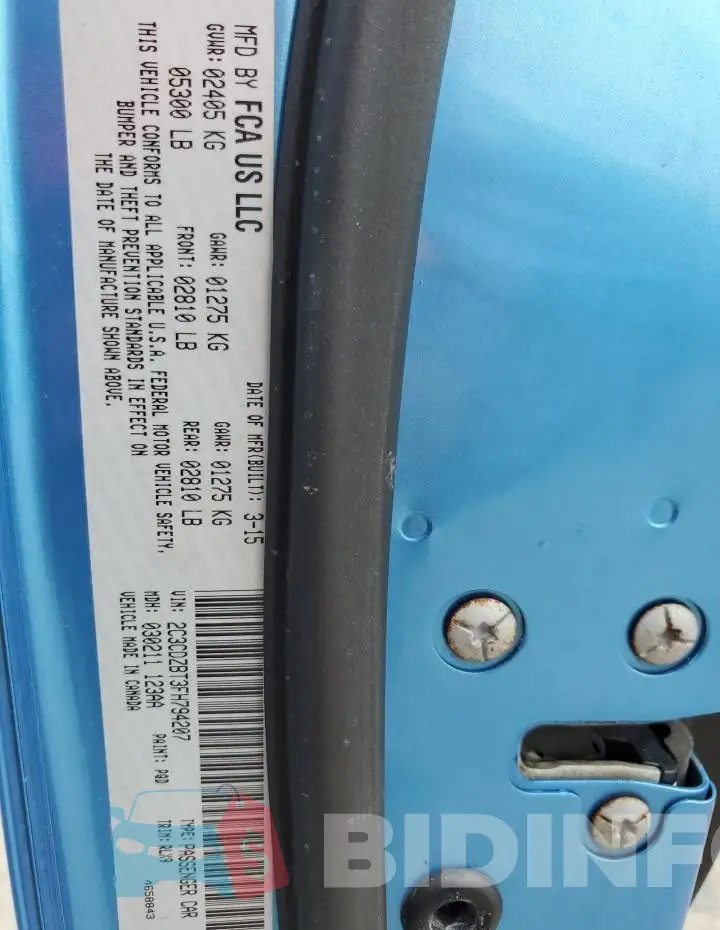 2C3CDZBT3FH794207 Photo# 12