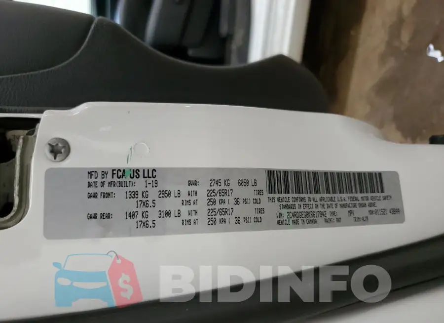 2C4RDGEG8KR617942 Photo# 13