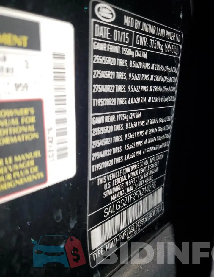 SALGS2TF2FA214276 Photo# 13