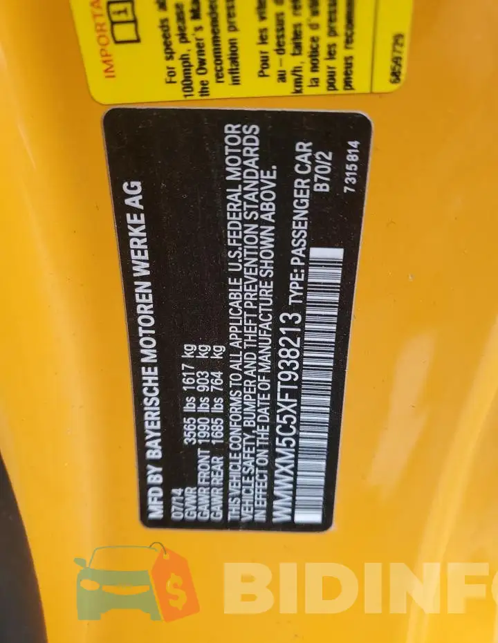 WMWXM5C5XFT938213 Photo# 13
