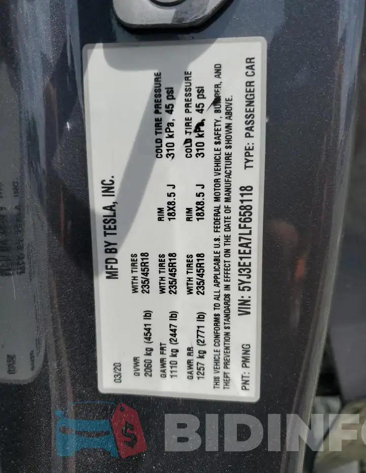 5YJ3E1EA7LF658118 Photo# 12