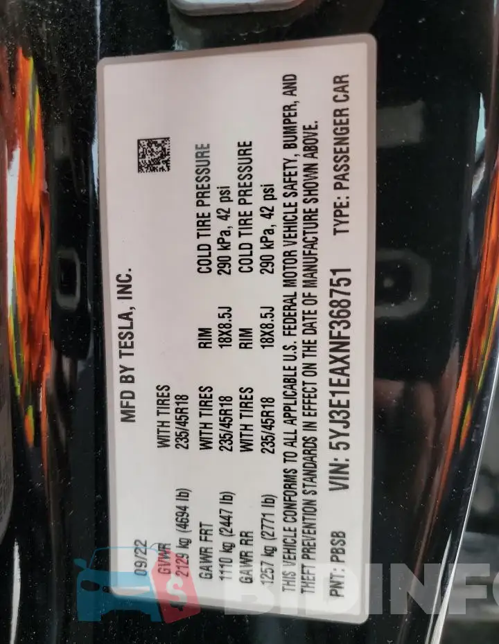 5YJ3E1EAXNF368751 Photo# 12