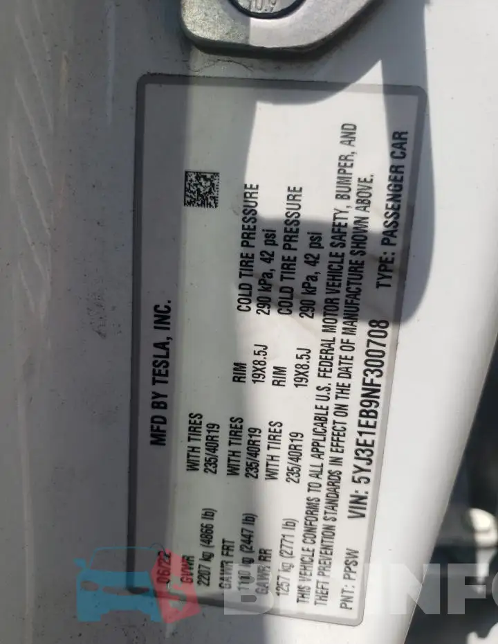 5YJ3E1EB9NF300708 Photo# 12