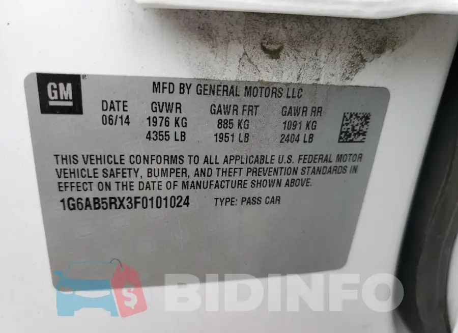 1G6AB5RX3F0101024 Photo# 12
