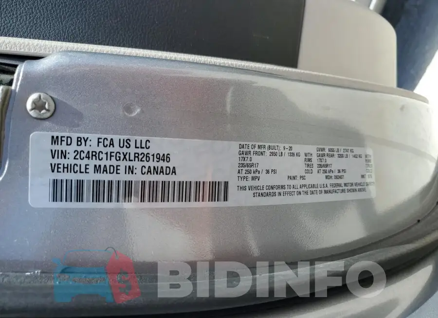 2C4RC1FGXLR261946 Photo# 14