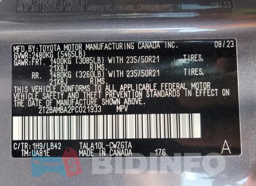 2T2BAMBA2PC021933 Photo# 14
