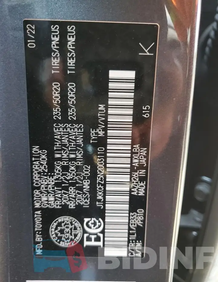 JTJKKCFZ5N2003110 Photo# 13